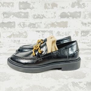 NEW Steve Madden Karmine Black Leather Slip On Old Money Loafers F400